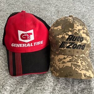 Set of 2 promotional hats. Auto zone and general tire